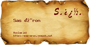 Sas Áron névjegykártya